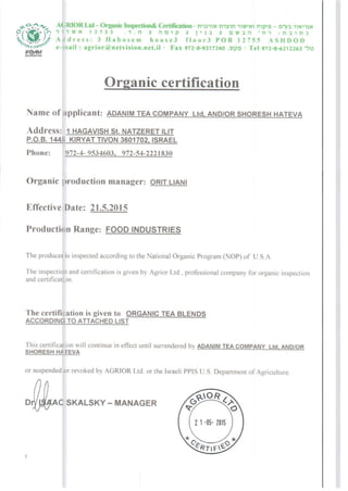 NOP certificate 2015
