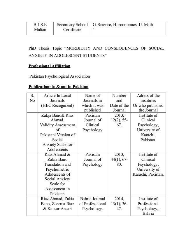 Phd thesis hec pakistan
