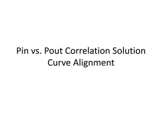 Pin vs. Pout Correlation Solution
Curve Alignment
 