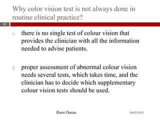 Assessment of Inherited Colour Vision Defects | PDF