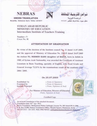 Nermin-teacher certificate-color