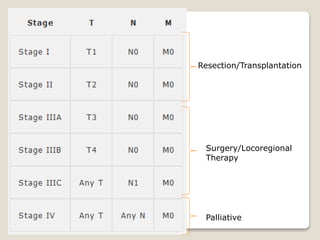 Resection/Transplantation
Surgery/Locoregional
Therapy
Palliative
 