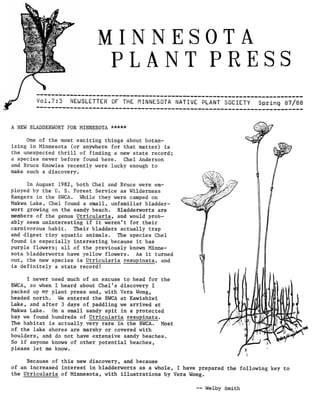 Spring 1988 Minnesota Plant Press