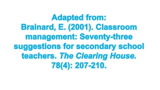 Handy tips for effective classroom management