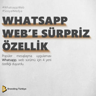 Whatsapp Web'e Sürpriz Özellik