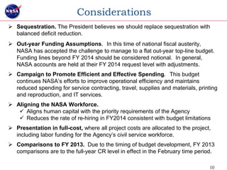 Considerations
 Sequestration. The President believes we should replace sequestration with
  balanced deficit reduction.
...