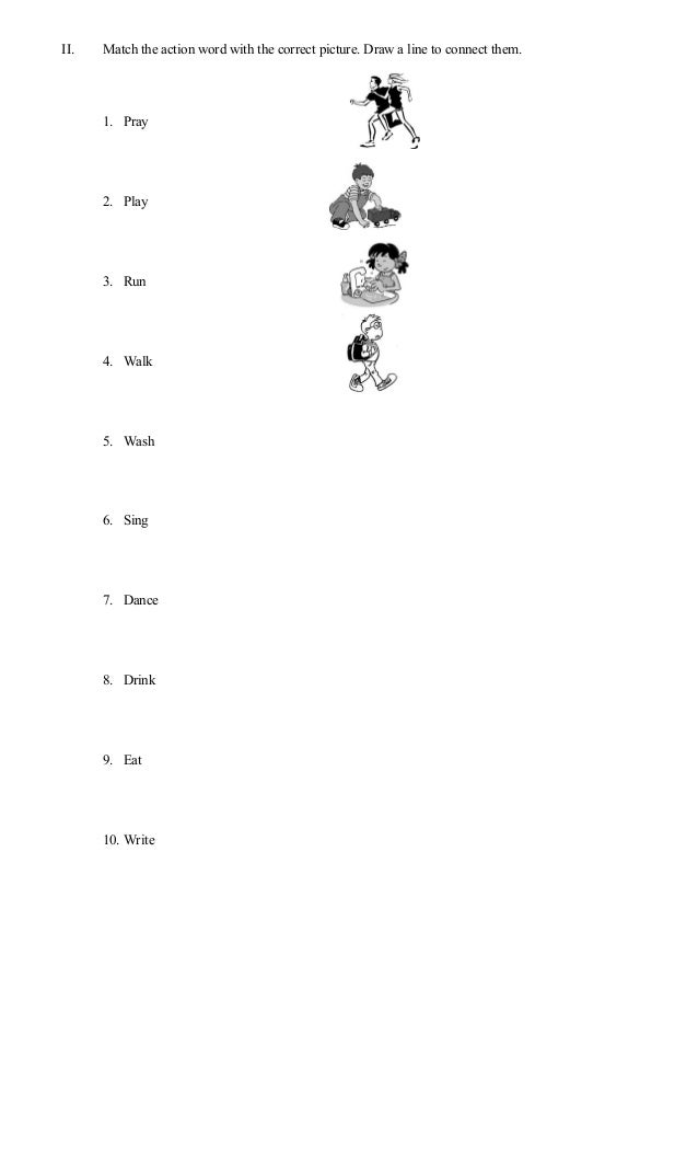 english worksheets kindergarten