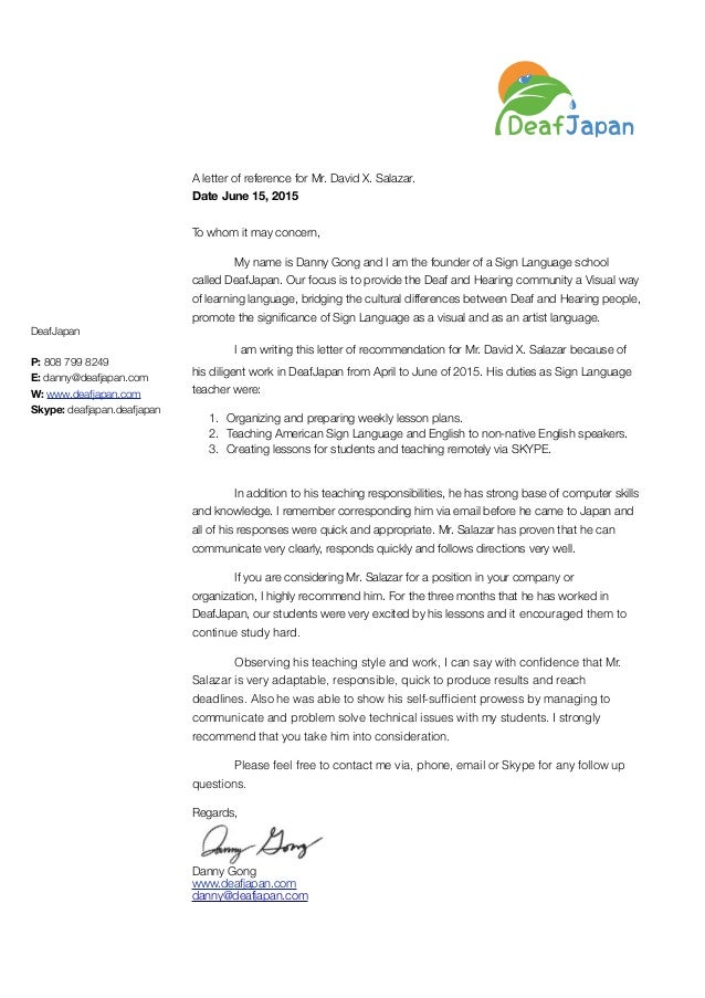 how to sign a letter of recommendation magdalene project org where to sign a letter of recommendation