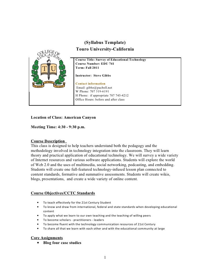 teaching syllabus template