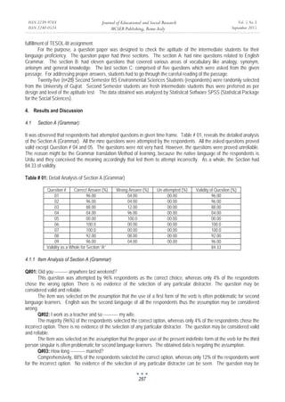 Pilot Study for Validity and Reliability of an Aptitude Test | PDF