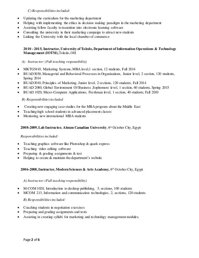 cv for teaching