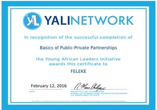 Basics of Public-Private Partnerships
FELEKE
February 12, 2016
 