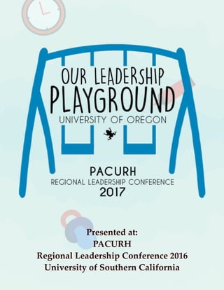 Presented at:
PACURH
Regional Leadership Conference 2016
University of Southern California
 
