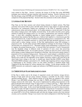 LEAKAGE REDUCTION TECHNIQUE AND ANALYSIS OF CMOS D FLIP FLOP | PDF