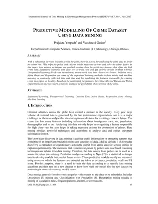 Predictive Modelling of Crime Dataset Using Data Mining | PDF