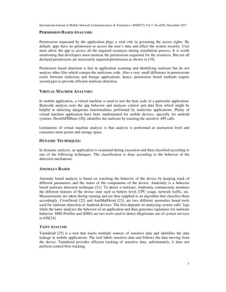MALWARE DETECTION TECHNIQUES FOR MOBILE DEVICES | PDF