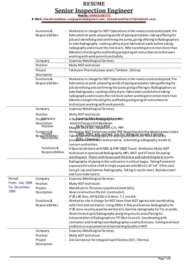 senior position resume