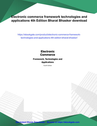 Electronic commerce framework technologies and applications 4th Edition ...