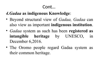 Comprehensive Overview of the Oromo Gadaa System: Cultural, Political ...