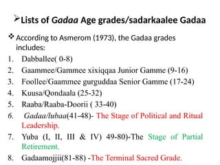 Gaedaa System Comprehensive Overview of the Oromo Gadaa System: Cultural, Political ...
