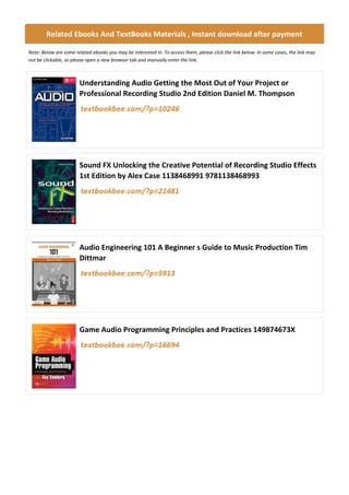 Comprehensive Guide to Sound and Recording: Applications and Theory by ...