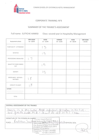 Reference Letter Radisson Blu Hotel Sandton
