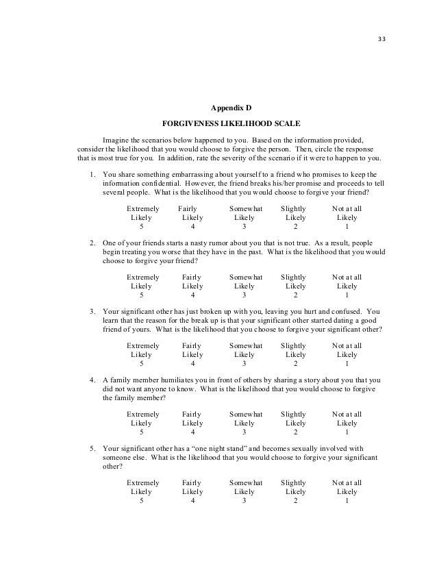 Dissertation on forgiveness
