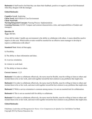 Test Bank for Leadership and Management for Nurses Core Competencies ...
