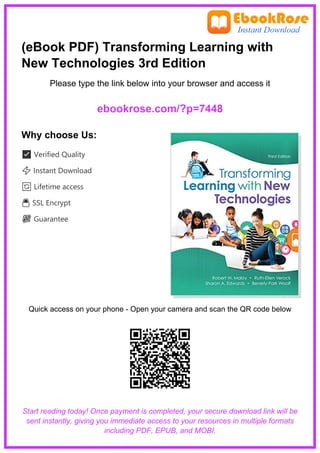Transforming Learning with New Technologies: A Comprehensive Guide for ...