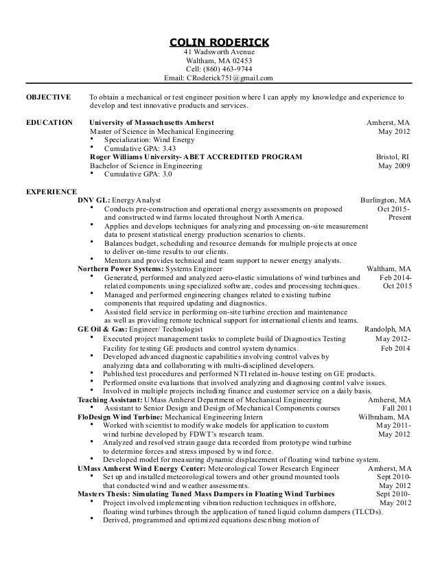 Umass Isenberg Resume Template - Colinroderickresume 1 638