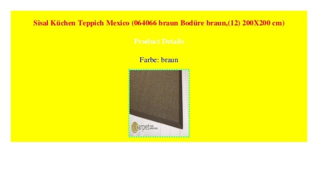 Sisal Kuchen Teppich Mexico 064066 Braun Bodure Braun 12 200x200