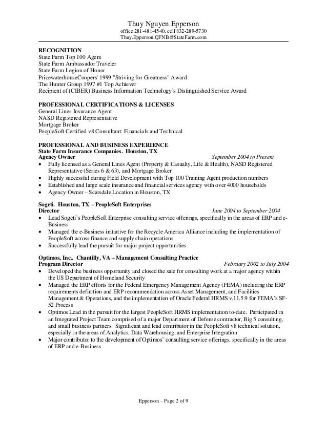 peoplesoft resume sample