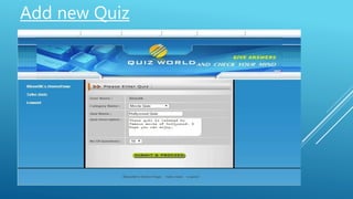 Add new Quiz
 