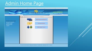 Admin Home Page
 