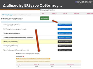 Διαδικασίες Ελέγχου Ορθότητας…
 