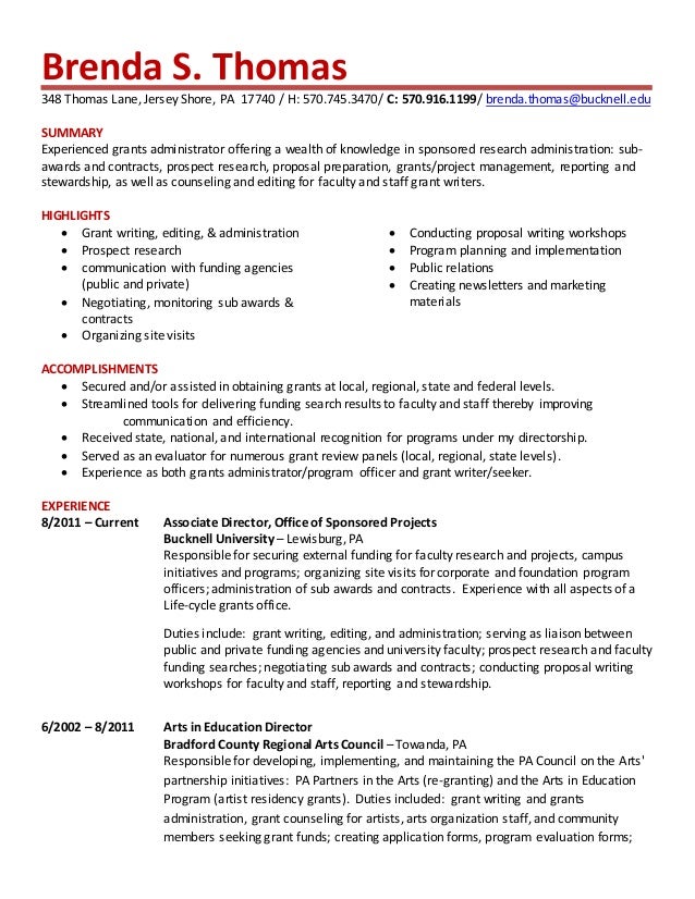 bst resume grant writing resumes