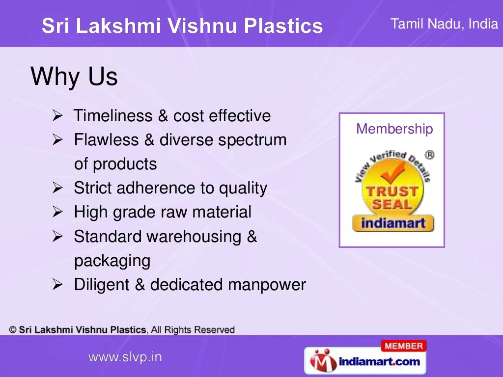 Sri Lakshmi Vishnu Plastics Tamil Nadu India