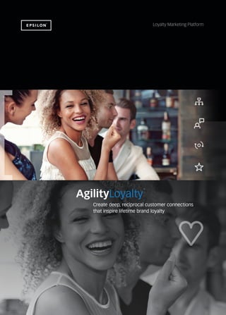 Create deep, reciprocal customer connections
that inspire lifetime brand loyalty
Loyalty Marketing Platform
AgilityLoyalty
 