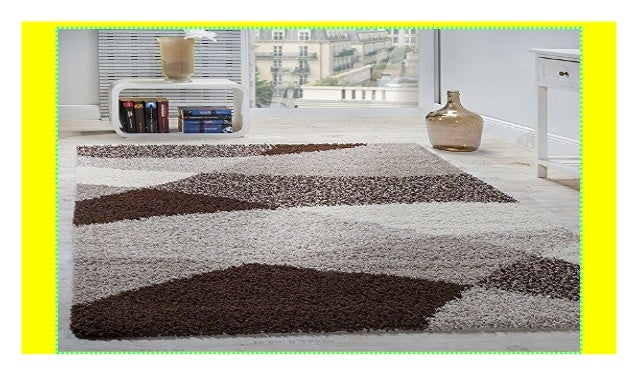 Phc Shaggy Teppich Hochflor Langflor Weich Geometrisch Gemustert Bra