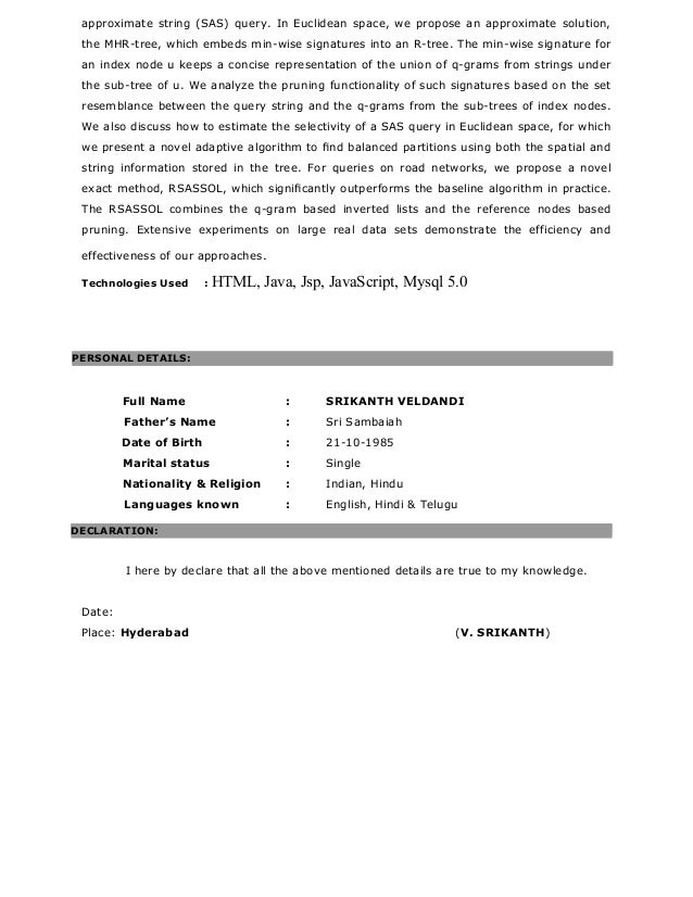 bdm resume sample india