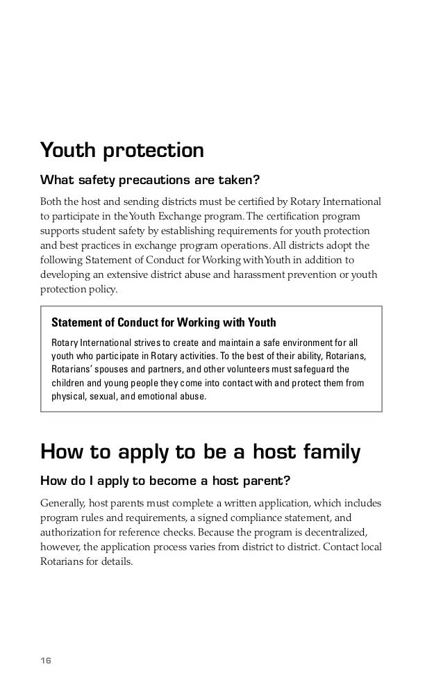 Rotary International Youth Exchange Guide for Host Families