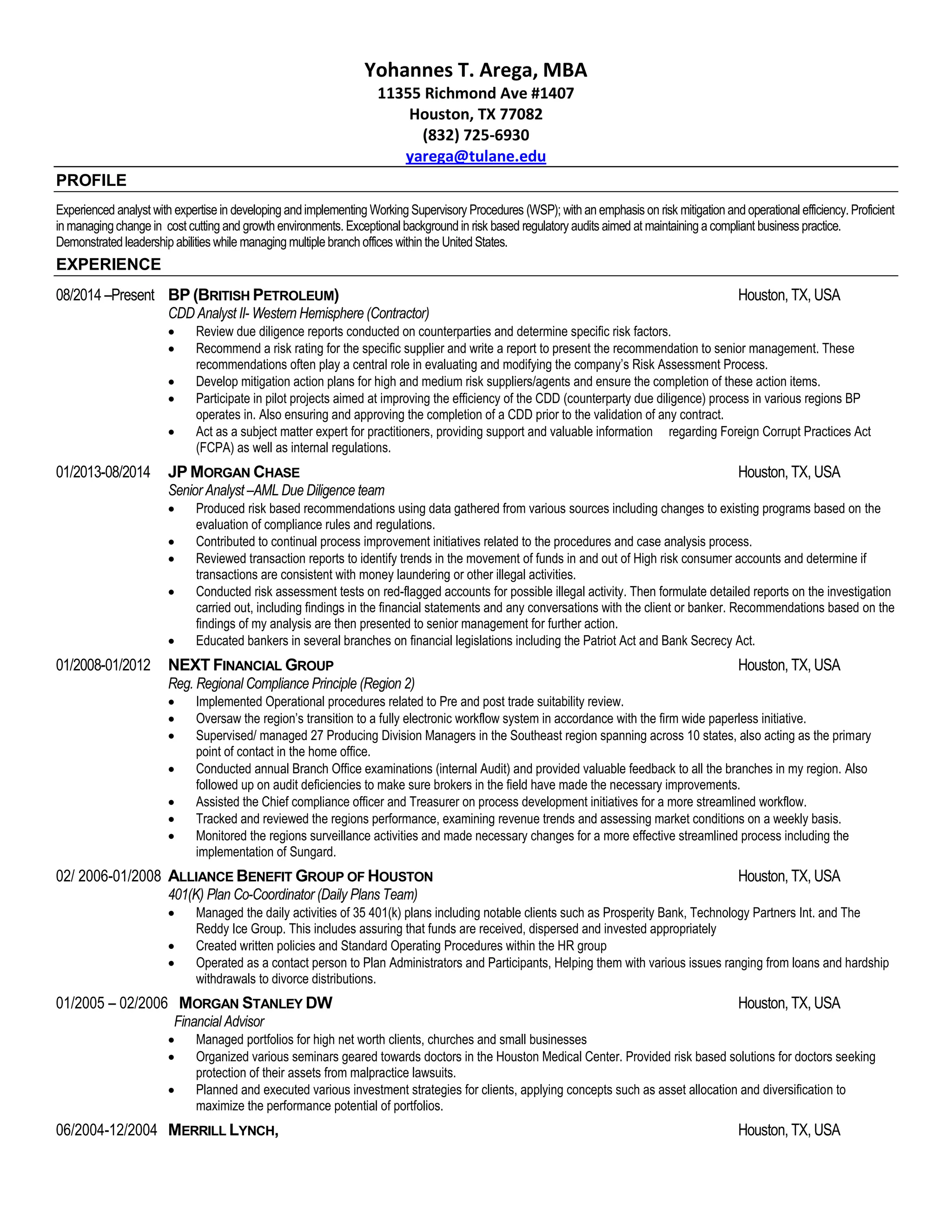 Yohannes Arega 2015 CV Hu | PDF