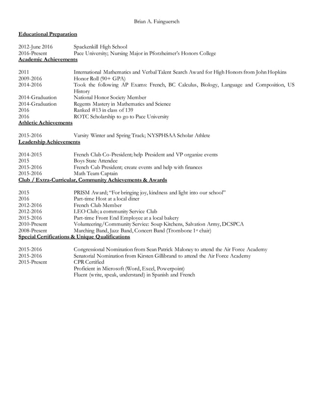 Pace Resume v1.2 DOCX College Education Education