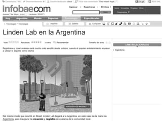 Infobae - Linden Lab en la Argentina de la mano de Argentonia - Leonardo Penotti