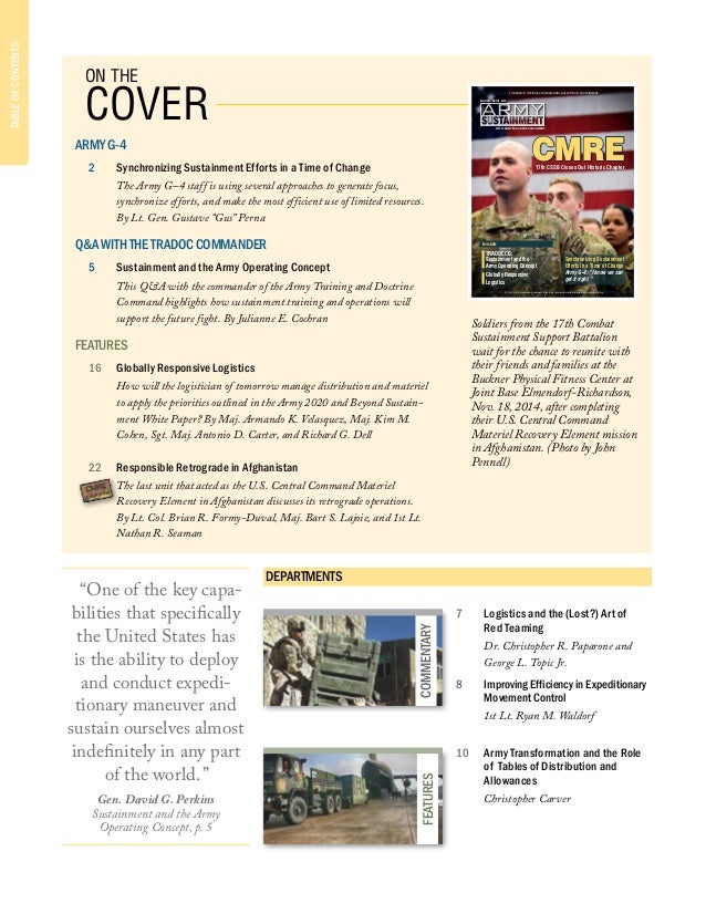 army sustainment magazine