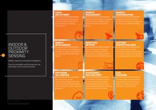 INDOOR &
OUTDOOR
PROXIMITY
SENSING
Daelibs captures live situational intelligence.
From this foundation we distribute real time
information in the context of location.
3
RAPID
DEPLOYMENT
Install Daelibs beacons quickly
and easily without any impact
or dependency on building
infrastructure
MOBILE
INTELLIGENCE
We deliver live in-field intelligence
allowing our clients to be aware of
and avoid situations before they
happen.
SOFTWARE
AS A SERVICE
Your data is secure and
continuously available from any
internet connected device saving
you the cost of IT infrastructure and
personnel.
REMOTE
MANAGEMENT
Daelibs software allows convenient
monitoring and management of
people and assets through the
cloud.
DEDICATED
OR BYOD
We can supply pre-configured
devices to capture and deliver
information or provide an app for
download onto compatible devices.
SITUATIONAL
DATA DELIVERY
Information is delivered in- field
in the context of each location
attended, allowing personnel to
quickly digest information and stay
focussed on the task at hand.
REMOTE
CONFIGURATION
Daelibs Technicians remotely
configure and monitor our systems
to ensure unparalleled reliability.
CAPTURE
CONTEXTUAL DATA
Our solutions allow in-field
personnel to capture and send live
information to peers and base that
is automatically linked to a location.
LIVE
TRACKING
Proximity data is streamed live to
our cloud service where present
location of people and assets is
overlaid on site schematics.
SOLUTIONS IN
LOCATION ATTENDANCE
 