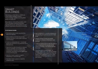7
SOLUTIONS IN
LOCATION ATTENDANCE
SMART
BUILDINGS
Alternatively to smart devices, Daelibs can
create ambient intelligent buildings –
“Smart Buildings” capable of sensing where
people and assets are.
Being able to control building functions, send
alerts, and deliver contextual information
regarding the location and the person or asset
presents unparalleled efficiencies and security.
Useful features include:
	 Restricted access to areas, by preventing
doors from opening.
	 Allow students to find their lecture halls,
libraries, and other crucial student resources
around campus
	 Contain to a designated area – for example
prevent the removal of X-ray machines from a
dedicated area.
	 Determine the order of locations vs resource
status for workflows. For example, when
a wheelchair is returned, it must go to the
sterilisation area before it can be placed back
in the provisioning area.
	Alert/Alarm when a person or asset is
trespassing in a restricted area.
	 Alert/Alarm when a person or asset has
vacated an area.
	 Alert to bottlenecks in real time, allowing you
to temporarily allocate resources from “quiet
areas”.
	 Analyse analytics of asset and people
movement to introduce efficiencies in work
practices.
	 Locate the nearest resource with the attributes
you are looking for. For example find the
nearest empty bed, or the nearest available
Oncologist.
	 Send information as assets move. For
example, patient information can be available
to medical staff in each department they visit.
Patients can be relieved of having to repeat
information and can be greeted by name in
each location.
 