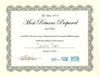 VITA Certificates