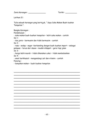 74 Contoh Latihan Karangan Upsr