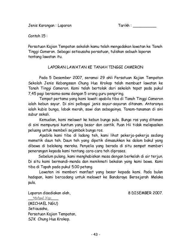 74 Contoh Latihan Karangan Upsr